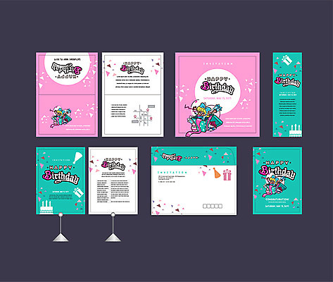 템플릿 배너템플릿 여자 한명 이벤트 세트 현수막 축하 생일 전단 엽서 초대장 축하카드 약도 생일선물 생일카드 소봉투 행사세트 행사템플릿 AI파일 1 배너 기념일 컨셉 지도 편지봉투 카드_감사 선물 사람 편지 홍보물 파일형식 벡터