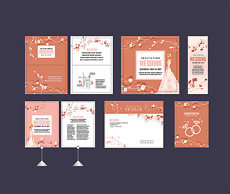 템플릿 배너템플릿 여자 꽃 신부 결혼 이벤트 두명 세트 갈색 현수막 전단 청첩장 결혼반지 엽서 초대장 약도 소봉투 행사세트 행사템플릿 AI파일 식물 배너 컬러 지도 편지봉투 카드_감사 사람 반지 편지 홍보물 파일형식 벡터