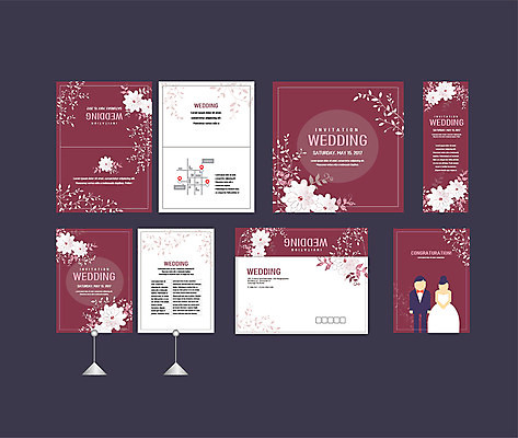 템플릿 배너템플릿 여자 남자 꽃 결혼 이벤트 세트 갈색 현수막 전단 청첩장 엽서 초대장 약도 플라워패턴 소봉투 행사세트 행사템플릿 AI파일 식물 배너 컬러 지도 패턴 편지봉투 카드_감사 사람 편지 홍보물 파일형식 벡터