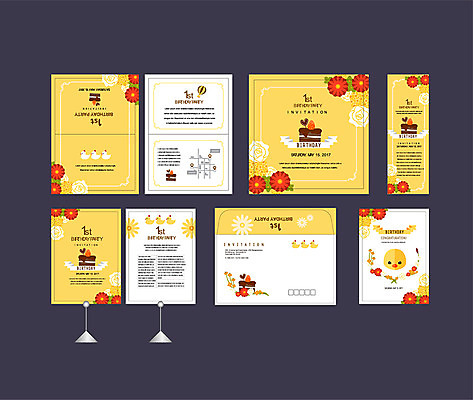 템플릿 한마리 배너템플릿 오리 이벤트 사람없음 세트 노란색 현수막 축하 생일 생일케이크 전단 엽서 초대장 축하카드 약도 생일카드 돌잔치 첫돌 소봉투 행사세트 행사템플릿 AI파일 1 배너 기념일 컬러 컨셉 지도 조류 편지봉투 카드_감사 케이크 돌_생일 편지 홍보물 파일형식 벡터