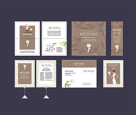 템플릿 배너템플릿 여자 꽃 신부 결혼 한명 이벤트 세트 갈색 현수막 전단 청첩장 엽서 초대장 약도 당초문 소봉투 행사세트 행사템플릿 AI파일 식물 1 문양 배너 컬러 지도 편지봉투 카드_감사 사람 편지 홍보물 파일형식 벡터