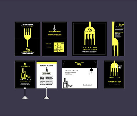 템플릿 배너템플릿 실루엣 이벤트 사람없음 세트 파티 와인 현수막 전단 엽서 초대장 약도 소봉투 행사세트 행사템플릿 AI파일 배너 지도 편지봉투 카드_감사 주류 촬영기법 편지 홍보물 파일형식 벡터
