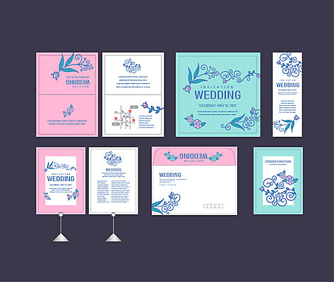 템플릿 배너템플릿 꽃 분홍색 하늘색 결혼 이벤트 사람없음 세트 현수막 전단 청첩장 엽서 초대장 약도 플라워패턴 소봉투 행사세트 행사템플릿 AI파일 식물 배너 컬러 지도 패턴 편지봉투 카드_감사 파란색 편지 홍보물 파일형식 벡터