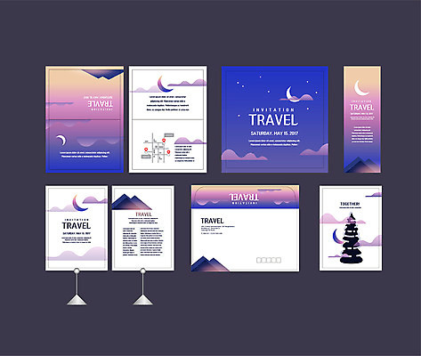 템플릿 배너템플릿 여행 밤하늘 이벤트 사람없음 세트 현수막 초승달 전단 엽서 초대장 약도 소봉투 행사세트 행사템플릿 AI파일 배너 지도 하늘 편지봉투 카드_감사 달 야간 편지 홍보물 파일형식 벡터