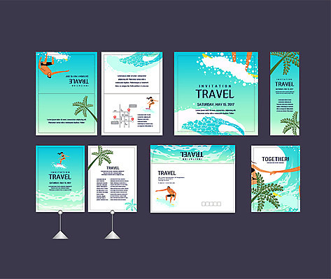 템플릿 배너템플릿 여자 남자 파도 여행 이벤트 해변 세트 야자수 현수막 서핑 전단 엽서 초대장 약도 에메랄드색 소봉투 행사세트 행사템플릿 AI파일 나무 배너 바다 컬러 지도 편지봉투 카드_감사 사람 수상스포츠 편지 홍보물 파일형식 벡터