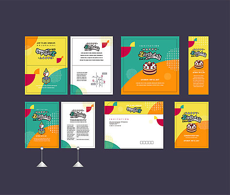 템플릿 배너템플릿 이벤트 사람없음 세트 현수막 축하 생일 생일케이크 전단 엽서 초대장 축하카드 약도 생일카드 소봉투 행사세트 행사템플릿 AI파일 배너 기념일 컨셉 지도 편지봉투 카드_감사 케이크 편지 홍보물 파일형식 벡터