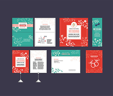 템플릿 배너템플릿 리본 결혼 이벤트 사람없음 빨간색 세트 현수막 전단 청첩장 결혼반지 엽서 초대장 약도 당초문 에메랄드색 소봉투 행사세트 행사템플릿 AI파일 문양 배너 컬러 지도 편지봉투 카드_감사 반지 편지 홍보물 파일형식 벡터