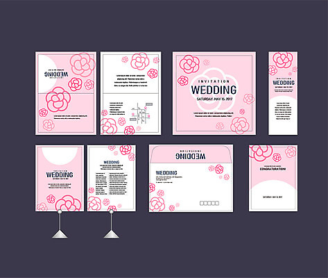 템플릿 배너템플릿 분홍색 결혼 꽃무늬 이벤트 사람없음 세트 장미 현수막 전단 청첩장 엽서 초대장 약도 소봉투 행사세트 행사템플릿 AI파일 배너 꽃 컬러 지도 무늬 편지봉투 카드_감사 편지 홍보물 파일형식 벡터