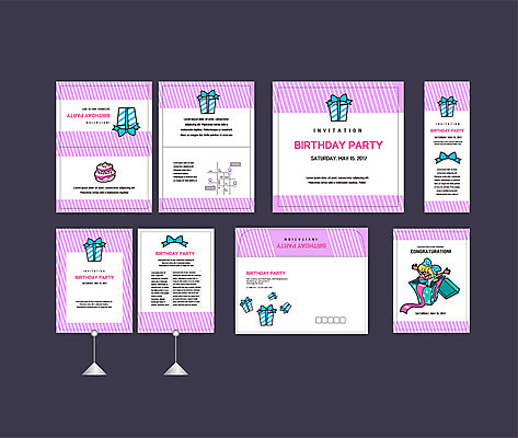 템플릿 배너템플릿 여자 분홍색 한명 이벤트 선물상자 세트 현수막 축하 생일파티 생일 전단 엽서 초대장 축하카드 약도 생일선물 생일카드 소봉투 행사세트 행사템플릿 AI파일 1 배너 기념일 컬러 컨셉 지도 편지봉투 카드_감사 선물 사람 상자 편지 홍보물 파일형식 벡터