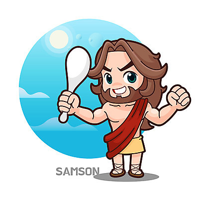 캐릭터 남자 기독교 일러스트 한명 들기 교회 성경 성경학교 삼손 일러캐릭터 AI파일 1 종교 종교용품 학교 종교건축 모션 사람 건물 파일형식 벡터