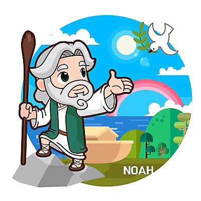 캐릭터 남자 기독교 일러스트 한명 교회 성경 홍수 성경학교 노아 노아의방주 방주 일러캐릭터 AI파일 1 종교 종교용품 학교 종교건축 사람 건물 자연재해 파일형식 벡터
