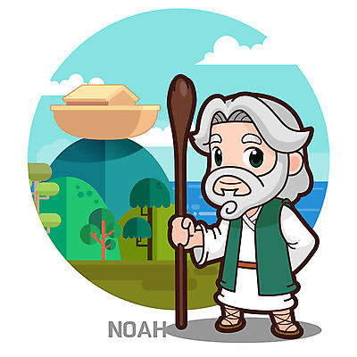 캐릭터 남자 기독교 일러스트 한명 교회 성경 홍수 성경학교 노아 노아의방주 방주 일러캐릭터 AI파일 1 종교 종교용품 학교 종교건축 사람 건물 자연재해 파일형식 벡터