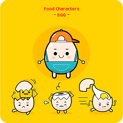 캐릭터 모자 일러스트 병아리 사람없음 달리기 귀여움 계란 음식캐릭터 삶은계란 일러캐릭터 AI파일 잡화 음식 컨셉 모션 조류 알 계란요리 파일형식 벡터