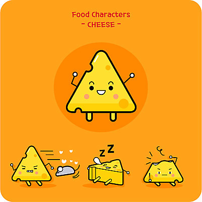 캐릭터 일러스트 치즈 사람없음 달리기 귀여움 잠 쥐 음식캐릭터 일러캐릭터 AI파일 음식 컨셉 모션 유제품 설치류 파일형식 벡터