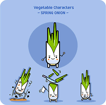 캐릭터 일러스트 사람없음 귀여움 칼 자르기 파 파캐릭터 일러캐릭터 AI파일 컨셉 채소 모션 채소캐릭터 파일형식 벡터