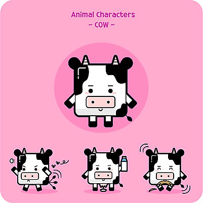 동물 캐릭터 동물캐릭터 일러스트 사람없음 달리기 귀여움 우유 소 벌레 건초 먹기 젖소 일러캐릭터 AI파일 곤충 컨셉 포유류 모션 유제품 파일형식 벡터