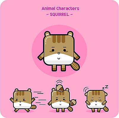동물 캐릭터 동물캐릭터 일러스트 사람없음 달리기 귀여움 잠 다람쥐 도토리 일러캐릭터 AI파일 컨셉 모션 견과류 설치류 파일형식 벡터