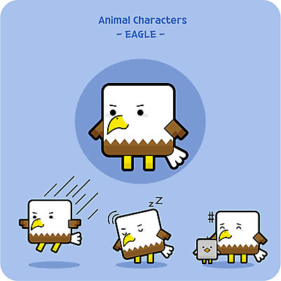 동물 캐릭터 동물캐릭터 일러스트 사람없음 귀여움 비행 잠 독수리 일러캐릭터 AI파일 컨셉 조류 파일형식 벡터