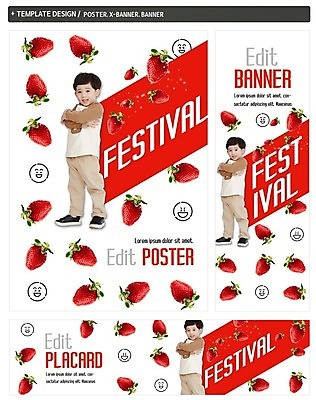 PSD 배너 배너템플릿 남자 가로배너 ZIP 포스터 세로배너 어린이 과일 딸기 한명 서기 소년 세트 팔짱 한국인 현수막 딸기축제 소년한명만 템플릿 1 모션 사람 동양인 가로 세로 축제 남자한명만 소년만 파일형식