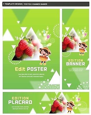 PSD 배너 배너템플릿 여자 가로배너 ZIP 포스터 세로배너 어린이 과일 딸기 한명 세트 바구니 수확 현수막 열기구 딸기축제 템플릿 1 농업 항공교통 사람 가로 세로 축제 파일형식