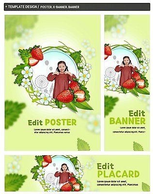 PSD 배너 배너템플릿 여자 가로배너 꽃 ZIP 포스터 세로배너 어린이 과일 딸기 한명 손짓 상반신 세트 한국인 현수막 최고 딸기축제 소녀한명만 식물 템플릿 1 모션 사람 동양인 가로 세로 축제 여자한명만 소녀만 파일형식