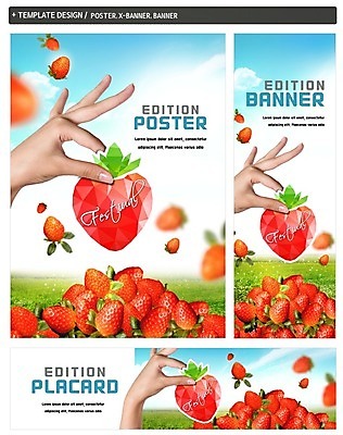 PSD 구름 손 배너 배너템플릿 가로배너 ZIP 포스터 세로배너 과일 하늘 딸기 한손 들기 신체부위 세트 현수막 딸기축제 자연요소 템플릿 모션 사람 가로 세로 축제 파일형식