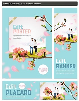 PSD 배너 부부 배너템플릿 여자 남자 가로배너 ZIP 포스터 세로배너 40대 서기 성인 두명 세트 손잡기 한국인 현수막 나뭇가지 꽃축제 성인만 나무 템플릿 커플 꽃 중년 모션 사람 동양인 가로 세로 축제 파일형식