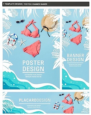 PSD 모자 배너 배너템플릿 가로배너 ZIP 포스터 세로배너 바다 여행 불가사리 사람없음 여름 여름휴가 바캉스 세트 비키니 선글라스 현수막 튜브 템플릿 잡화 계절 수영복 안경 휴가 극피동물 가로 세로 파일형식 여름_계절