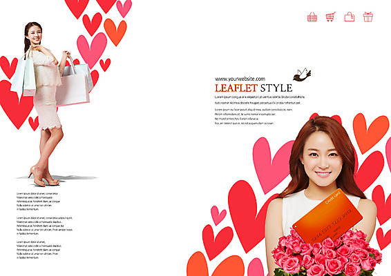 PSD 템플릿 편집 표지디자인 북디자인 출판디자인 여자 표지 리플렛 꽃다발 북커버 웃음 이벤트 팜플렛 상반신 20대 성인 두명 쇼핑 뷰티 쇼핑백 장미 한국인 하트 신용카드 성인여자만 이미지템플릿 모양 꽃 가방 표정 사람 동양인 청년 금융 여자만 성인만 파일형식