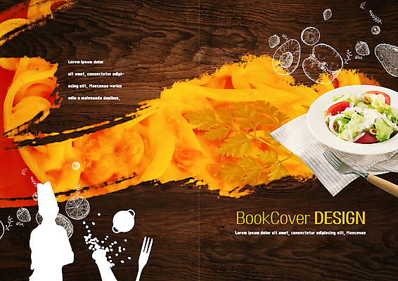 PSD 템플릿 편집 접시 표지디자인 북디자인 출판디자인 표지 실루엣 리플렛 포크 채소 북커버 파스타 스파게티 팜플렛 요리사 샐러드 면류 이미지템플릿 직업 식기 음식 서양음식 촬영기법 파일형식