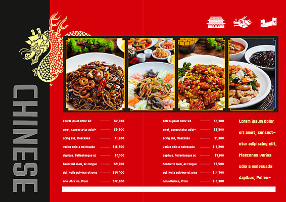 PSD 템플릿 편집 접시 표지디자인 북디자인 출판디자인 내지 음식 리플렛 북커버 팜플렛 사람없음 중식 용 짜장면 가격 메뉴 메뉴판 탕수육 깐풍기 쟁반짜장 이미지템플릿 식기 파일형식