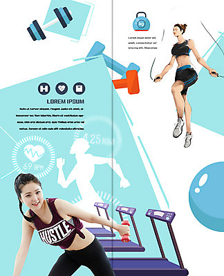PSD 템플릿 편집 표지디자인 북디자인 출판디자인 여자 실루엣 내지 리플렛 다이어트 2단접지 북커버 팜플렛 20대 성인 두명 운동 뷰티 아령 한국인 줄넘기 런닝머신 성인여자만 이미지템플릿 촬영기법 건강 사람 동양인 청년 운동기구 여자만 성인만 파일형식