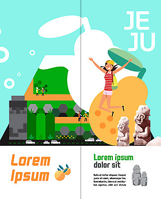 PSD 템플릿 편집 표지디자인 북디자인 출판디자인 여자 표지 남자 리플렛 여행 2단접지 북커버 귤 팜플렛 여러명 성인 제주도 돌하르방 국내여행 제주도여행 이미지템플릿 다수 과일 한국 사람 파일형식