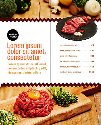 PSD 템플릿 편집 접시 표지디자인 북디자인 출판디자인 내지 리플렛 2단접지 북커버 양파 육류 팜플렛 사람없음 버섯 브로콜리 가격 메뉴 메뉴판 무순 파 육회 날계란 이미지템플릿 식기 채소 식재료 생고기 계란 새싹채소 파일형식
