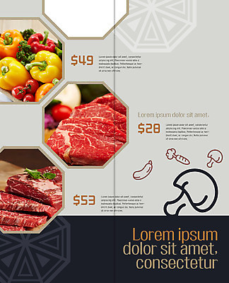 PSD 템플릿 편집 표지디자인 북디자인 출판디자인 내지 리플렛 2단접지 북커버 식재료 방울토마토 피망 육류 팜플렛 사람없음 버섯 가격 메뉴판 이미지템플릿 토마토 채소 파일형식