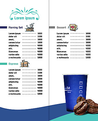 PSD 템플릿 편집 표지디자인 북디자인 출판디자인 내지 커피 음료 리플렛 2단접지 북커버 팜플렛 사람없음 원두 가격 식빵 메뉴 메뉴판 테이크아웃컵 핸드밀 이미지템플릿 빵 컵 커피용품 파일형식