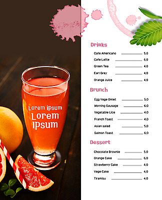 PSD 템플릿 편집 표지디자인 북디자인 출판디자인 내지 음료 리플렛 2단접지 북커버 나뭇잎 빨대 팜플렛 사람없음 컵 가격 자몽 메뉴 메뉴판 자몽주스 이미지템플릿 식기 잎 과일 과일주스 파일형식