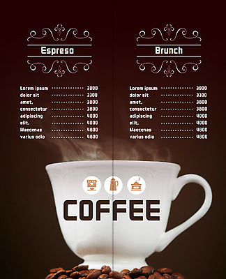 PSD 템플릿 편집 표지디자인 북디자인 출판디자인 내지 커피 음료 리플렛 2단접지 북커버 팜플렛 사람없음 원두 커피잔 가격 찻주전자 메뉴 메뉴판 핸드밀 이미지템플릿 주전자 잔 커피용품 파일형식