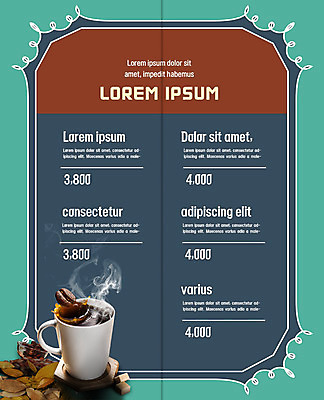 PSD 템플릿 편집 표지디자인 북디자인 출판디자인 내지 커피 음료 리플렛 2단접지 북커버 나뭇잎 팜플렛 사람없음 머그컵 원두 연기 가격 메뉴 메뉴판 이미지템플릿 잎 컵 파일형식