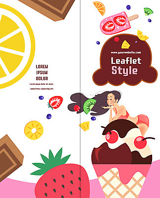 PSD 템플릿 편집 표지디자인 북디자인 출판디자인 여자 표지 리플렛 2단접지 북커버 딸기 키위 한명 팜플렛 성인 여름 체리 레몬 파인애플 아이스크림콘 막대아이스크림 이미지템플릿 1 계절 과일 아이스크림 사람 열대과일 콘 파일형식