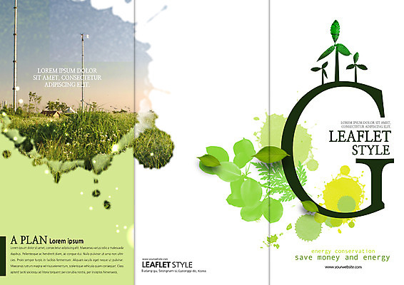 PSD 템플릿 편집 표지디자인 북디자인 출판디자인 표지 리플렛 북커버 3단접지 나뭇잎 팜플렛 초원 사람없음 자연보호 환경 그린캠페인 풍력에너지 이미지템플릿 캠페인 잎 자연 그린에너지 보호 파일형식