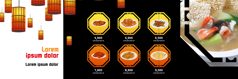 PSD 템플릿 편집 접시 표지디자인 북디자인 출판디자인 내지 음식 리플렛 북커버 3단접지 팜플렛 사람없음 중식 메뉴판 누룽지 누룽지탕 홍등 이미지템플릿 식기 등불 탕 파일형식