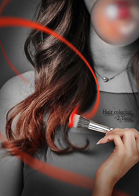 PSD 편집 편집이미지 긴머리 헤어스타일 손 여자 성인 두명 신체부위 뷰티 붓 껌 바르기 염색 헤어관리 이미지편집 모션 사람 파일형식