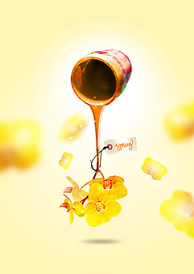 PSD 편집 편집이미지 꽃잎 자연 사람없음 노란색 라벨 페인트 물감 봄 붓기 페인트통 난초꽃 이미지편집 계절 꽃 컬러 모션 프레임 통 미술도구 난초 생태계 파일형식