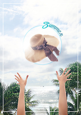 PSD 구름 편집 편집이미지 모자 손 바다 여행 하늘 한명 신체부위 여름 여름휴가 바캉스 야자수 양손 던지기 이미지편집 자연요소 나무 1 잡화 계절 모션 휴가 사람 파일형식 여름_계절
