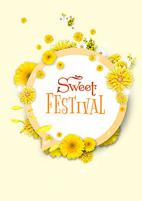 PSD 편집 편집이미지 꽃 프레임 사람없음 노란색 축제 원형 달콤 꽃프레임 이미지편집 도형 식물 컬러 맛 파일형식
