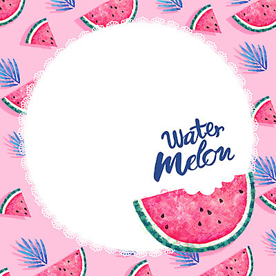 PSD 백그라운드 잎 패턴 일러스트 여름음식 수박 프레임 사람없음 여름 여름배경 제철음식 제철과일 과채 국내일러스트 식물 계절 음식 무늬 채소 과일 제철 파일형식 여름_계절