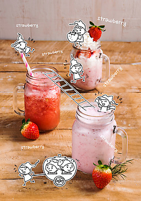 편집이미지 어린이 사다리 포토일러 딸기 디저트 요정 여러명 머그컵 나무바닥 마차 딸기쉐이크 이미지편집 AI파일 음식 교통수단 다수 과일 바닥 사람 컵 도구 쉐이크 파일형식 벡터