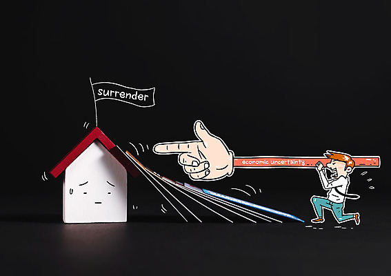 편집이미지 남자 포토일러 부동산 주택 한명 비즈니스맨 불황 경제불황 손가락지시봉 위기 항복 집모양 쓰러짐 이미지편집 AI파일 모양 1 비즈니스 모션 사람 건물 경제 직장인 재산 파일형식 벡터