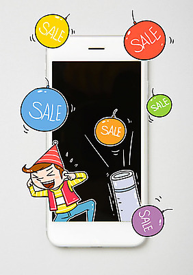 편집이미지 남자 포토일러 한명 스마트폰 세일 고깔모자 폭탄 귀막기 시끄러움 대포 이미지편집 AI파일 모자_잡화 1 무기 사람 손짓 핸드폰 스마트기기 폭발물 파일형식 벡터